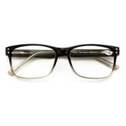 Large Men Premium Rectangular Reading Glasses Optical Frame Reader Spring Hinge +1.25