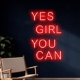 thumbnail image 2 of Handmadetneonsign Yes Girl You Can Led Sign, Yes Girl You Can Neon Light, Custom Text Led Light, 2 of 5