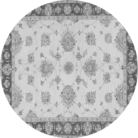 Ahgly Company Indoor Round Oriental Gray Traditional Area Rugs, 4' Round
