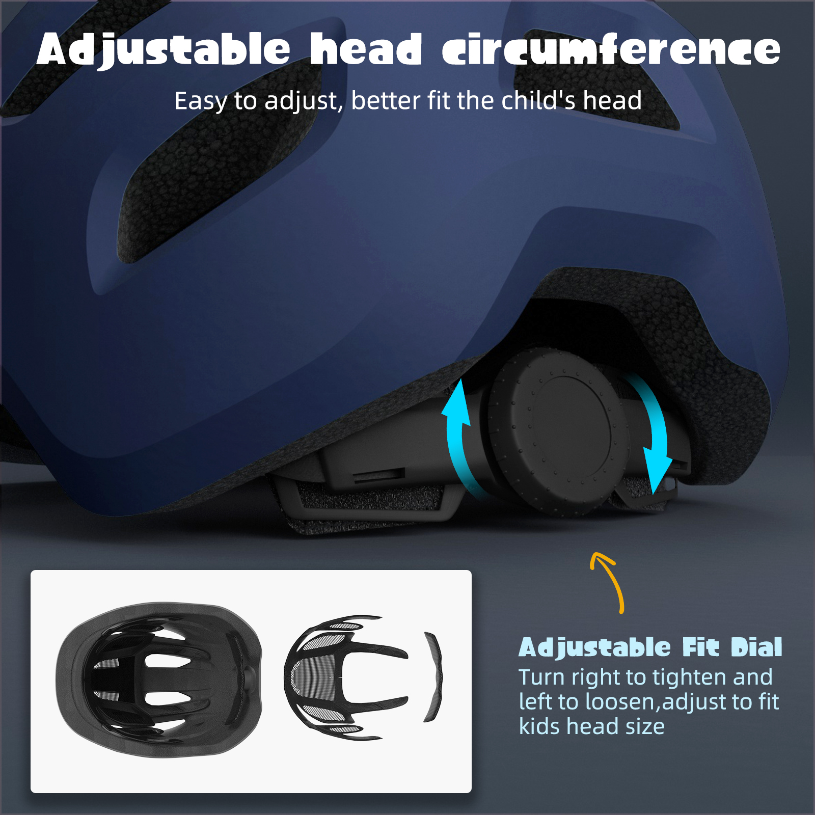 XJD Kids Bike Helmet, Ages 1-8, Adjustable, Blue photo 5