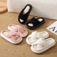 thumbnail image 5 of YLYL Women Men Open Toe Slippers Soft Plush Retro Slip-On Comfortable Indoor Outdoor House Shoes, 5 of 5