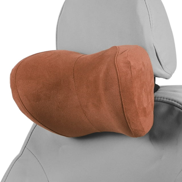 Almohada para la cabeza del automóvil Unique Bargains, soporte para el cuello ergonómico y cómodo, ante y espuma viscoelástica, ancho ajustable, naranja, 1 Pcs para conducción y viajes