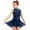 Navy Blue, variant on Kids Girls Lyrical Dance Dress Rhinestone Sheer Mesh Ballet Skirted Leotard Sleeveless Ice Skating Dress Dark Green 10