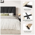 thumbnail image 6 of Amolife Full Size Platform Bed Frame with Adjustable Velvet Upholstered Headboard, Black, 6 of 8