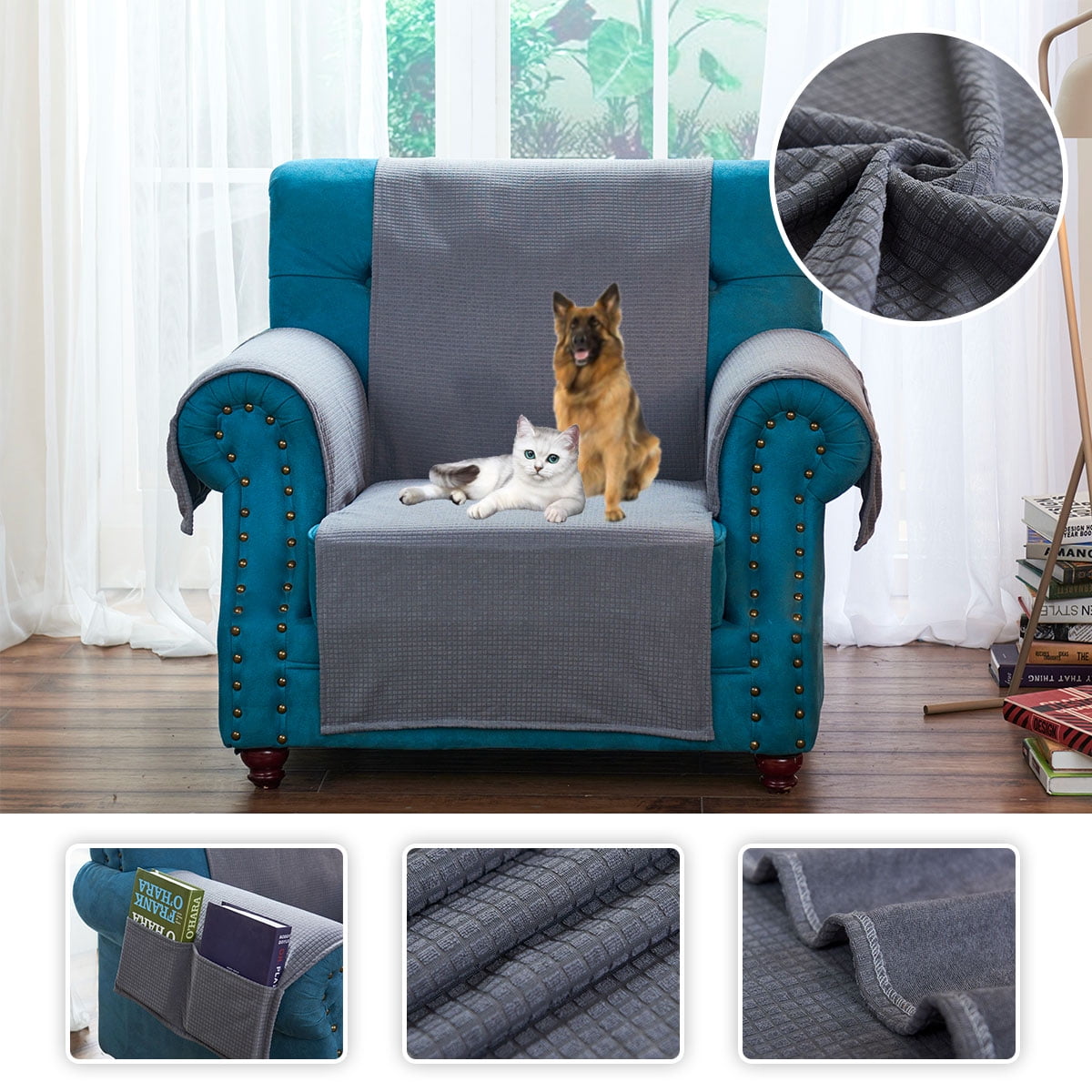 1/2/3/4 Seaters Fleece Fabric Sofa Couch Covers Sofa Slipcovers For