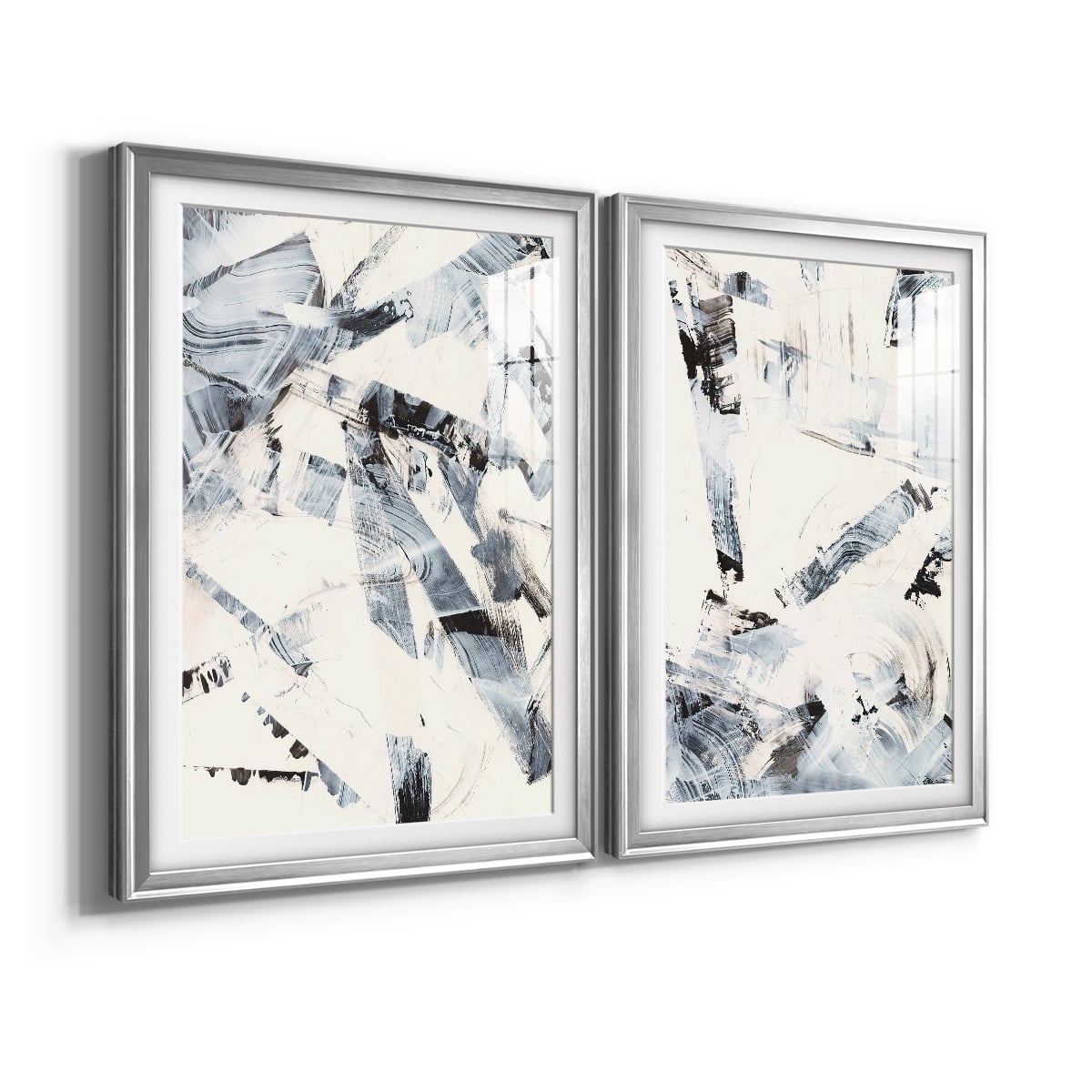 Wexford Home Fractured Ice I Premium Framed Print, 18.5" x 24.5" - Ready to Hang, Silver (Set of 2)