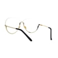 thumbnail image 2 of Womens Upside Down Half Rim Butterfly Metal Rim Fashion Eyeglasses Yellow, 2 of 4