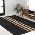 thumbnail image 4 of JONATHAN Y NATURAL FIBER 3 x 5 Area Rug, Olivier Rustic Farmhouse Stripe Jute - Black/Natural, NRF200B-3, 4 of 7