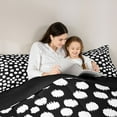 thumbnail image 5 of Feelyou Simple Polka Dot Full Size Comforter Sets, Chic Brush Artwork Bedding Comforter Set, White Black Cartoon Reversible Bedding Sets, Luxury Bedroom Decor, 3 Pieces, 5 of 8