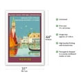 thumbnail image 2 of Venice (Venise) Italy - Venetian Grand Canal - Fast Train Daily (Train Rapide Quotidien) - Vintage Railroad Travel Poster by Géo Dorival c.1921 - Fine Art Rolled Canvas Print 27in x 40in, 2 of 4
