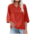 thumbnail image 1 of Timegard Hauts pour Femmes Col Rond Manches Courtes T-Shirts Basiques Légers Décontractés Amples Blouse, 1 of 5