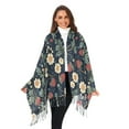 thumbnail image 3 of FORMRS Womens Scarf Winter Soft Long Big Warm Shawls Wrap Tassel Scarves, Floral Raspberry Pattern, 3 of 9