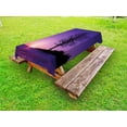thumbnail image 1 of Tree Outdoor Tablecloth, Oak Tree at Sunset Snowy Field Wintertime Nature Landscape Wilderness Scene Print, Decorative Washable Fabric Picnic Tablecloth, 58 X 104 Inches, Puple Black, by Ambesonne, 1 of 2
