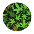 thumbnail image 2 of JEUXUS  Green Marijuana Round Tablecloths Table Covers with Elastic Polyester Fitted Tablecloth Circular Table Mat for Indoor Outdoor Party Dinner Fit Table, 2 of 7