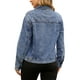 thumbnail image 3 of Chaqueta de mezclilla de manga larga con botones y perlas para mujer Inspire Chic, azul, primavera, 3 of 5