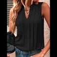 thumbnail image 4 of Camisas Sin Mangas para Mujer, Moda 2025, Camisetas Básicas Sin Mangas, Blusas Plisadas y Elegantes, Conjuntos de Verano. Negro L, 4 of 7