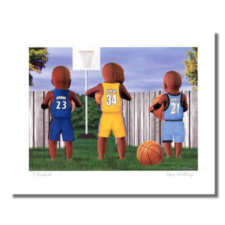 Basketball Hoop Challenge Jordan O'Neal Garnett Wall Picture 8x10 Art