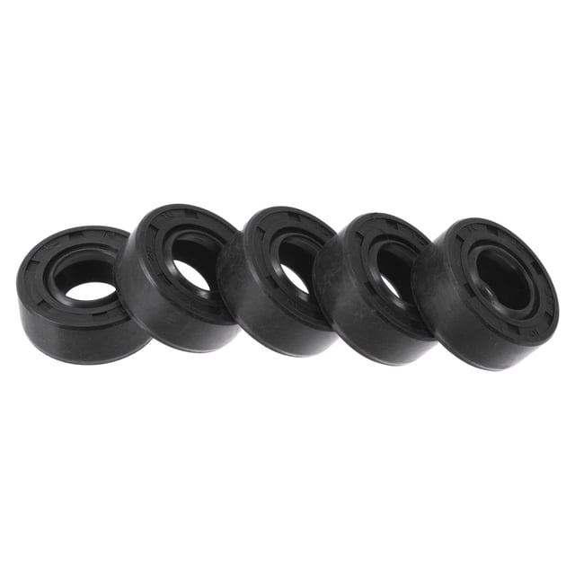 Sello de Aceite Universal TC Doble Labio con Resorte de Acero Anillo Sello de Eje Rotativo 12x25x10mm Alta Presión Caucho NBR Negro 5 Pcs