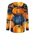 thumbnail image 5 of Halloween Shirts for Women Long Sleeve Round Neck Pumpkin Graphic Print Funny Tee Tshirts Loose Fit Plus Size (S, Yellow), 5 of 5