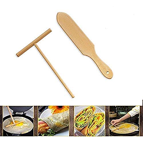 Wooden Crepe Spatula and spreaders Wooden Spatula Set Perfect Size to Fit Medium Crepe Pan