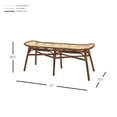 thumbnail image 7 of Maklaine Modern Rattan Bench with Curving Seat in Marble Brown, 7 of 7