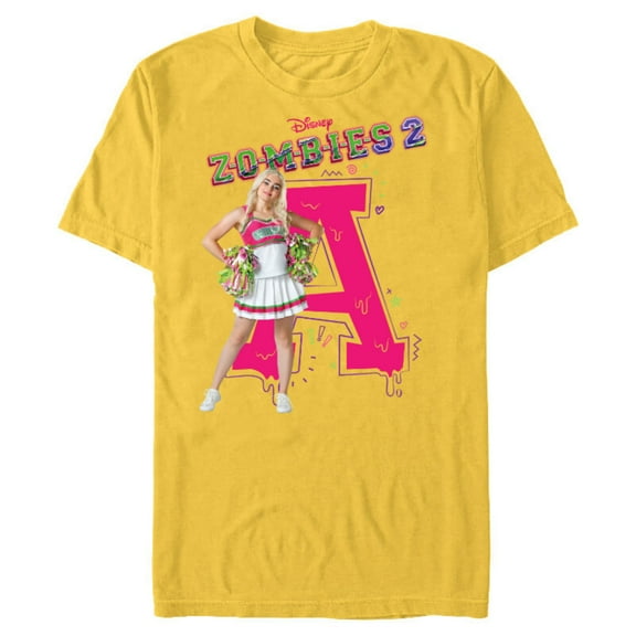 Disney Channel Zombies 2 Addison Cheer A - Short Sleeve Blended T-Shirt for Adults- Customized-Yellow