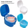 thumbnail image 4 of Jumpingount Estuche de dentadura ABS, reemplazo portátil lavable, Color sólido, baño, inodoro, caja de almacenamiento de falsos de cuidado de los oídos Azul oscuro, 4 of 6