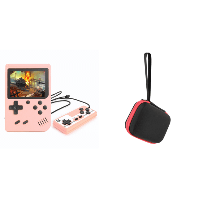 Consola de juegos Video portátil retro Pantalla TFT de 3,5 pulgadas para niños (doble) Rosa