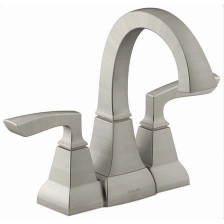 KOHLER Kallan 4 in. Centerset 2-Handle Bathroom Faucet in Vibrant Brushed Nickel