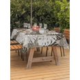 thumbnail image 3 of Outdoor Tablecloth with Umbrella Hole for Patio/Picnic/Party/Camping, Black Gray Palm Leaves Waterproof Table Cloth Rectangle Table Cover Washable, Summer Tropical Botanical Retro (60"x 84"), 3 of 9