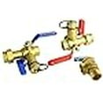 thumbnail image 3 of HYDRO MASTER Tankless Water Heater Service Valve Kit with Pressure Relief Valve 3/4-Inch IPS Isolator Clean Brass, 3 of 4