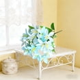 thumbnail image 6 of Nesthee Artifical Lily Flowers with Full Bloom Long Stem Light Blue Artificial Lilies, Faux Bouquets for Home Hotel Flower Arrangement Party Decor, 6 of 8