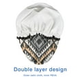 thumbnail image 4 of Shower Caps,Brown Geometric Triangle Diamond Pattern Waterproof Shower Cap for Women 4 Pieces,Double Reusable Hair Cover for Shower PEVA Elastic Stretch Hem, 4 of 7