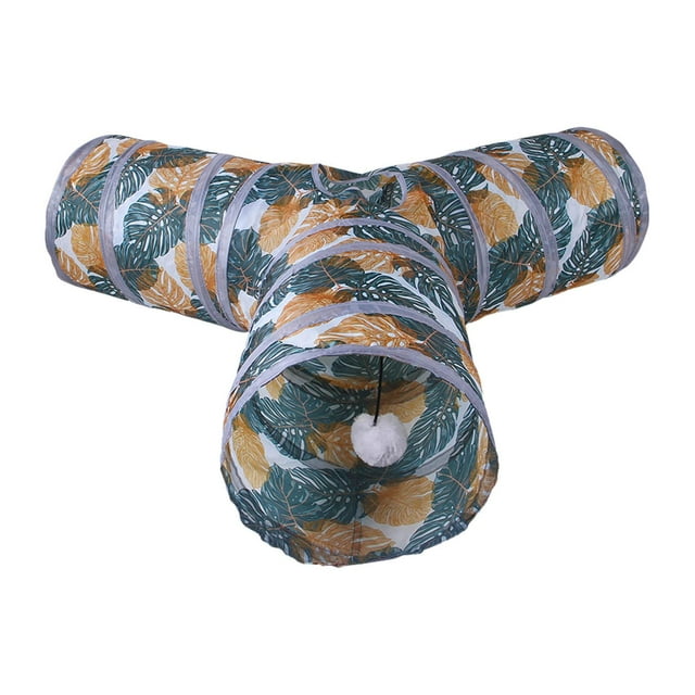 Pet Cat Tunnel Suministros Plegable con Pelota Interior Ligero Ejercicio Hideaway Jugar Jaula Juguetes para Entrenamiento Gatito Hámster Jerbo Rata , Y paso Sunnimix Gato Túnel