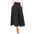 thumbnail image 7 of asdoklhq Womens Plus Size Clearance Dresses Under $15Women Solid Color High Waist Pleated A Line Long Skirt Front Slit Belted Maxi, 7 of 7