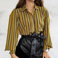 thumbnail image 2 of HAPIMO Women's Ombre Blouses Button Down Color Patchwork Lapel Collar Striped Splicing Tee Long Shirts for Women Teen Grils Fashion Clothes Yellow S, 2 of 8