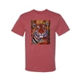 thumbnail image 2 of Wild Bobby, Colorful Painted Tiger, Animal Lover, Men Graphic Tees, Vintage Heather Red, 5XL, 2 of 3