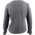 thumbnail image 2 of Nine West Womens Two Tone Pullover Sweater, Black, Plus Size, 3X, 2 of 2