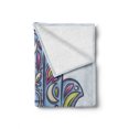 thumbnail image 2 of Hamsa Soft Flannel Fleece Throw Blanket, Spring Nature Inspired Design Positive Doodle Lily Bloom Print, Cozy Plush for Indoor and Outdoor Use, 60" x 80", Blue Pink Green, by Ambesonne, 2 of 6