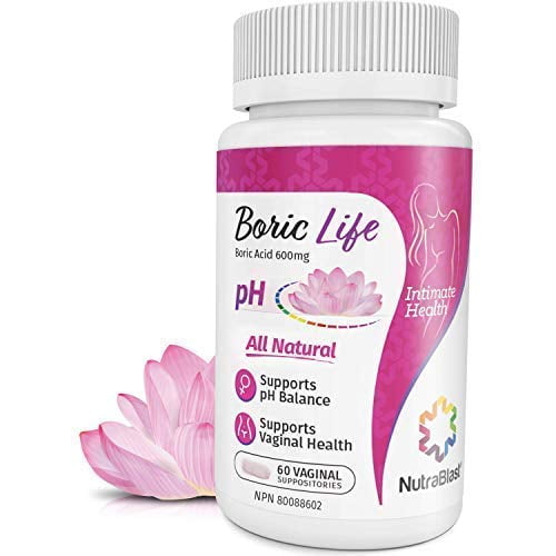 Nutrablast Boric Acid Vaginal Suppositories 60 Count 600mg 100 Pure Made In Usa Boric Life Intimate Health Support Walmart Com Walmart Com