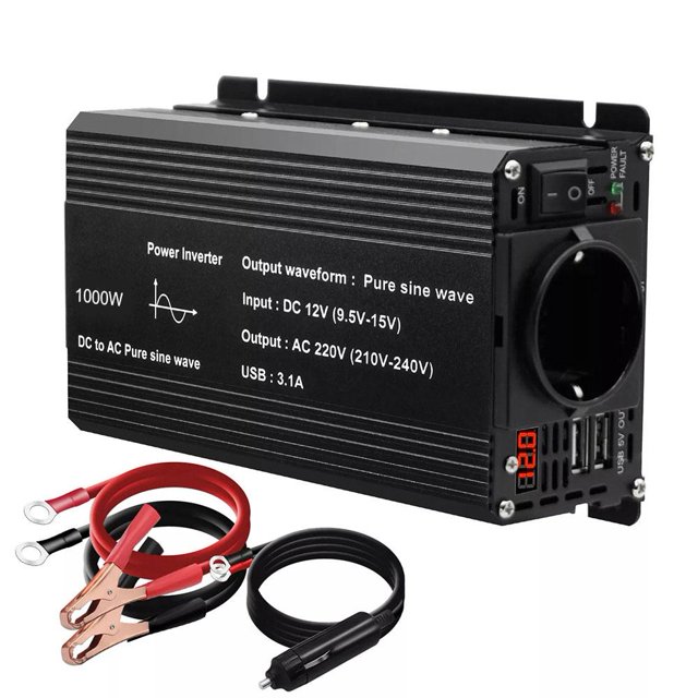 CAIROYAR Convertidor de voltaje de onda sinusoidal pura para enchufe europeo, accesorios para automóviles R2