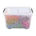 thumbnail image 4 of Lasbily 4 Packs 30 L Stackable Plastic Storage Bins with Lids and Wheels, Latching Clear Storage Container Box, 4 of 10