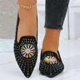 thumbnail image 6 of Dpityserensio Flats Shoes Women Dressy Comfortable Style Flat-Bottom Shallow Mouth Rhinestone Pointed ToeBottom Moccasins Flat Shoes, 6 of 9