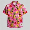 thumbnail image 2 of JAJAHO Boys Hawaiian Shirts Funny Pineapple Print Short Sleeve Button Down Collared Shirts For Kids 3-13Y Beach Vacation Trendy Tops, 2 of 4