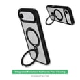thumbnail image 2 of onn Phone Case for iPhone Air, MagSafe Compatible with Rotating Ring Kickstand - Frosted Clear/Black, 2 of 9