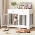 thumbnail image 7 of Waleaf 44 inch Dog Crate Furniture with 2 Storage Drawers,Wooden Dog Kennel for Indoor,End Tables with Dog Crate for Large Medium Dogs, White, 7 of 7