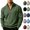 Army Green, variant on Men's Ribbed Knit Quarter Zip Pullover Long Sleeve Golf Midlayer Winter Warm Sweatshirt with Chest Pocket for Travel Outdoor Daily, Sky Blue, M