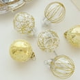 thumbnail image 2 of 6pcs, 6cm/2.36inch Christmas Ball Ornaments Set for Xmas Tree, Shatterproof Plastic Hanging Holiday Balls for Festive Christmas Party,  Gold, 2 of 7