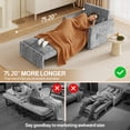 thumbnail image 3 of Noelse 3-in-1 Sleeper Chair Bed, Convertible Sofa Bed with Pull-Out Recliner, Corduroy Fabric Accent Chair, Gray, 3 of 9