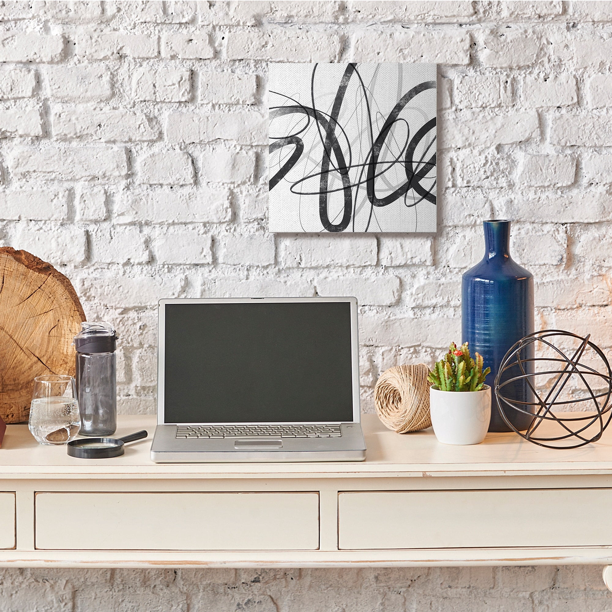 Stupell Industries Abstract Fluid Brush Strokes Distressed Pattern,36 x 36,Designed by Lisa Ridgers